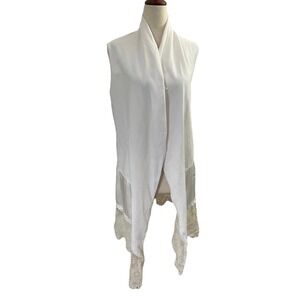 Testimony Ivory French Terry Cardigan Women Size Medium | 45-16